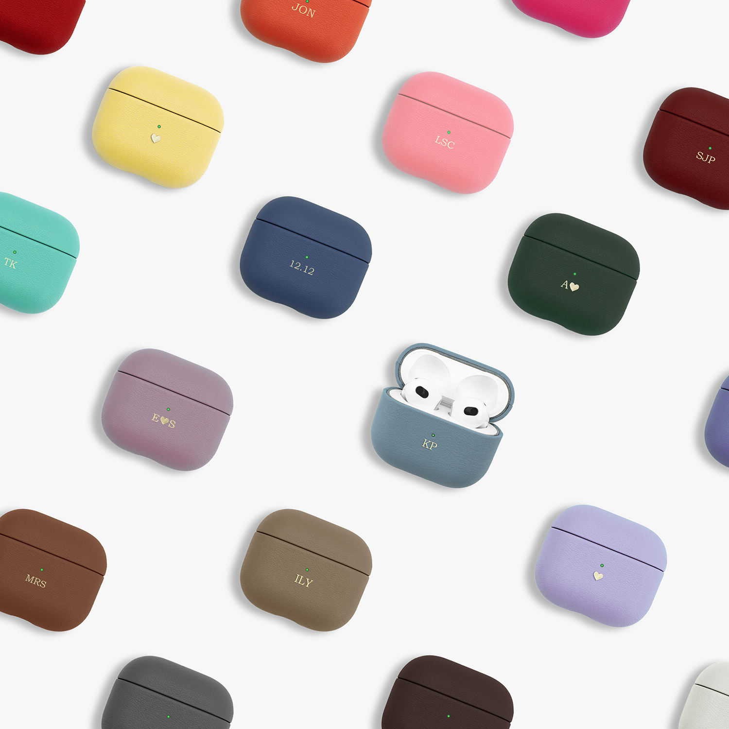 真皮革客製化禮物AirPods 4 收納皮套 AirPods Pro 2代 保護套 - AirPods/耳機保護套 - 真皮 藍色