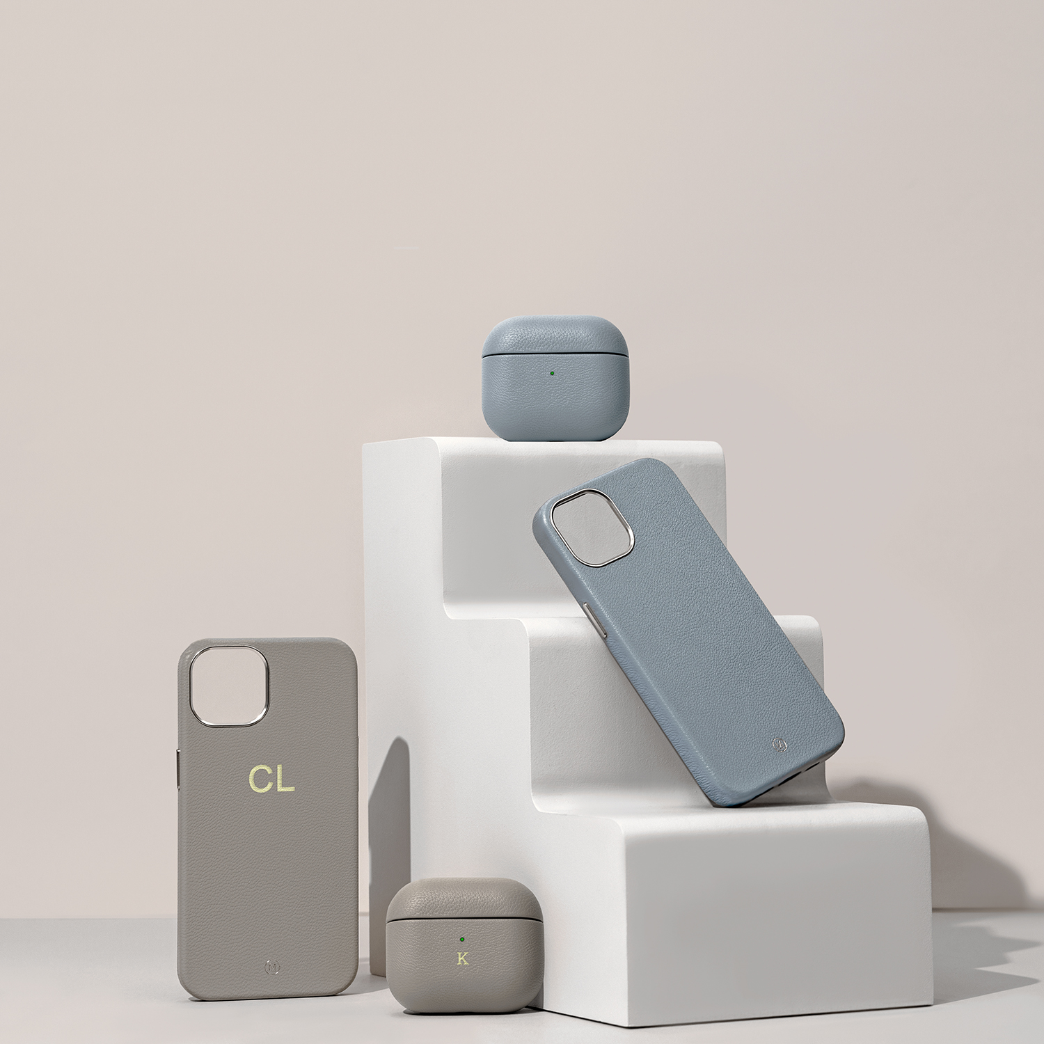 真皮革客製化禮物AirPods 4 收納皮套 AirPods Pro 2代 保護套 - AirPods/耳機保護套 - 真皮 藍色