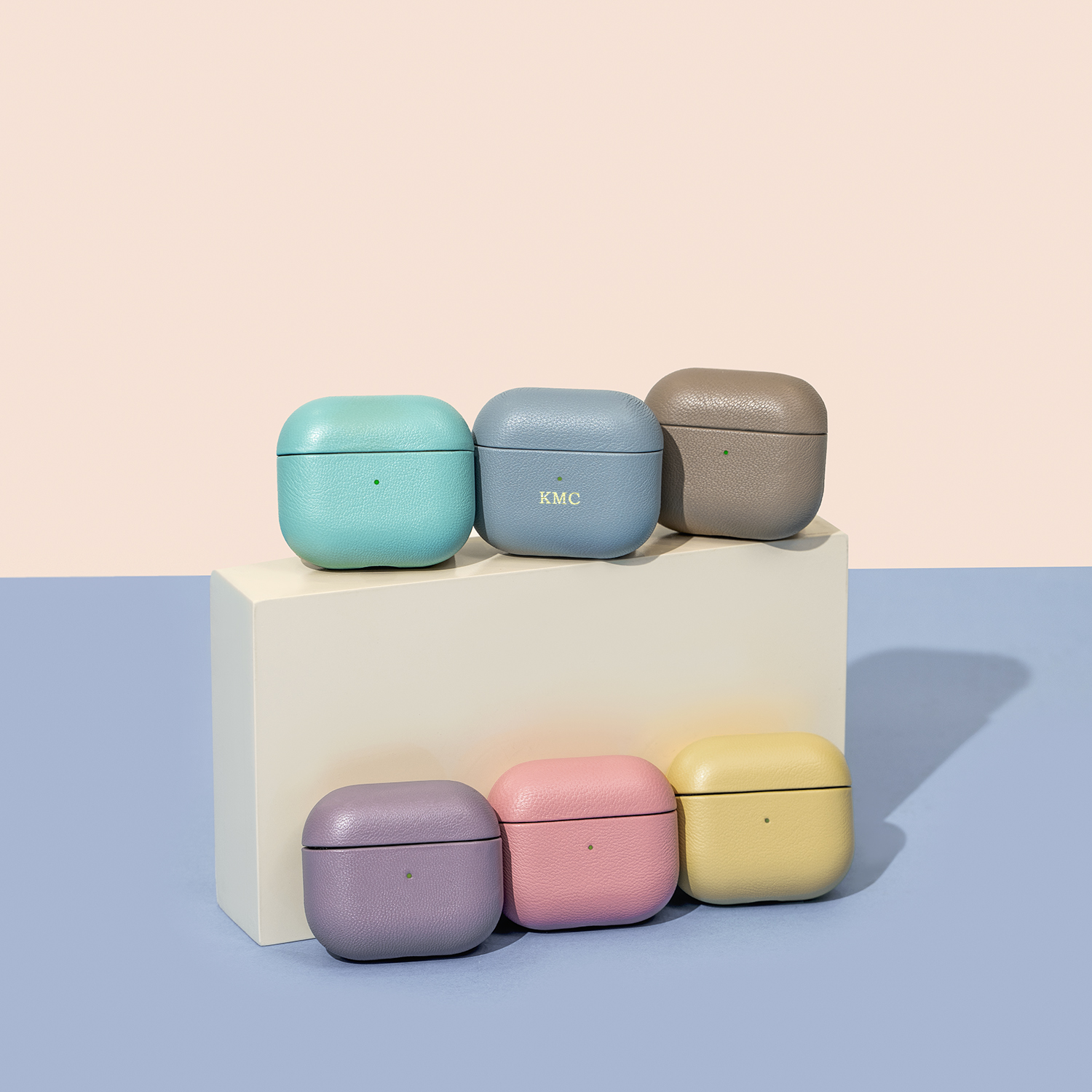 真皮革客製化禮物AirPods 4 收納皮套 AirPods Pro 2代 保護套 - AirPods/耳機保護套 - 真皮 藍色