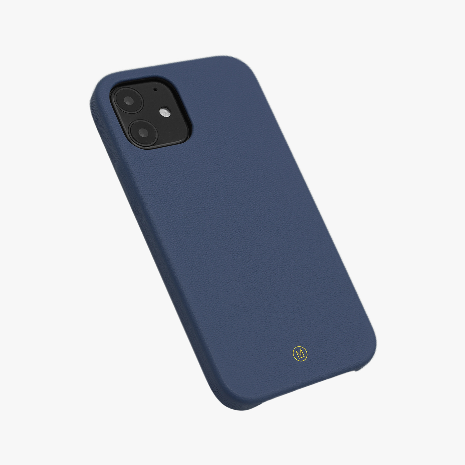 Customized gift handmade real leather shatter-resistant macaron dream color gray blue iPhone 13 mobile phone case - Phone Cases - Genuine Leather Blue