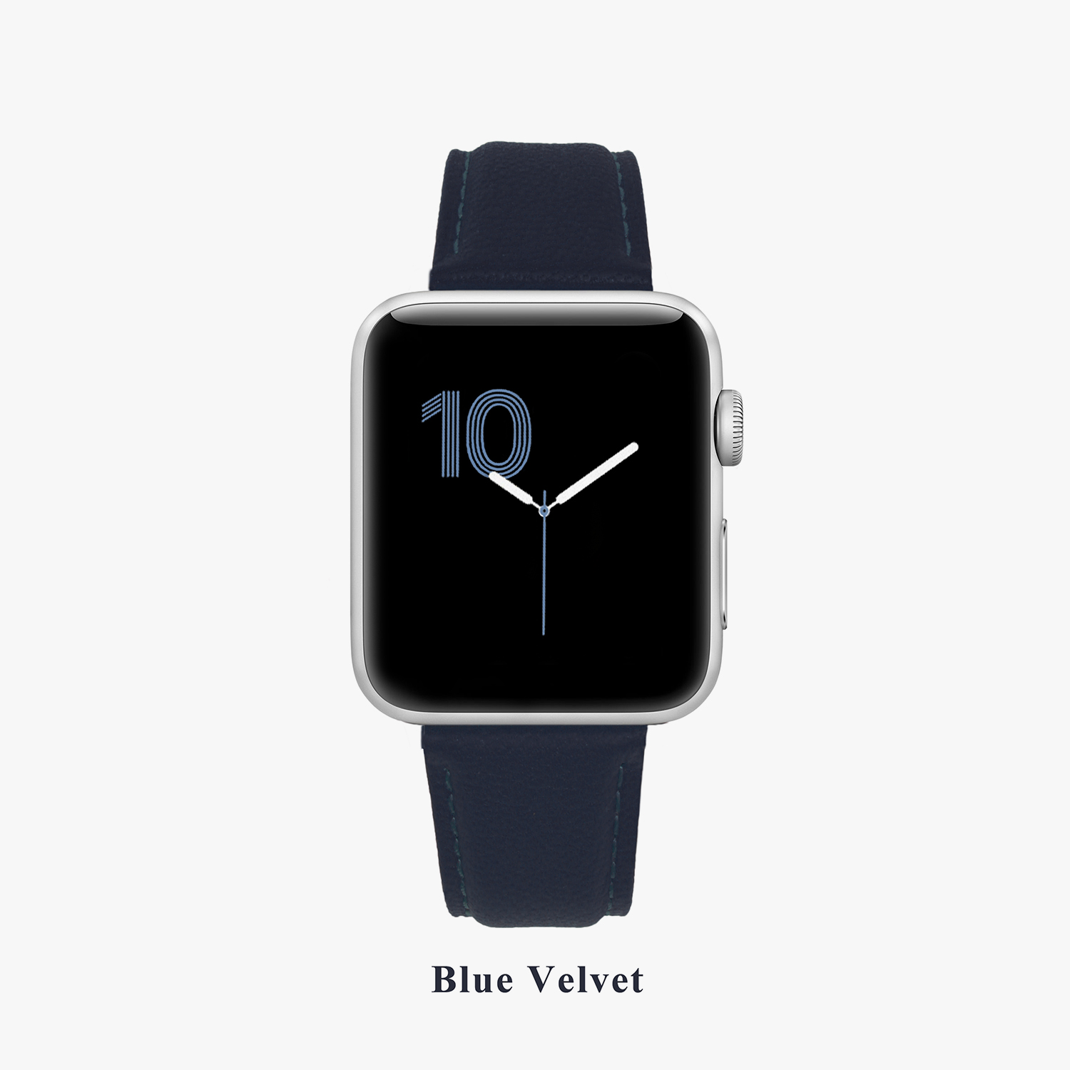 Customized Gift Italian Genuine Leather Strap Apple Watch Dark Blue - Watchbands - Genuine Leather Blue