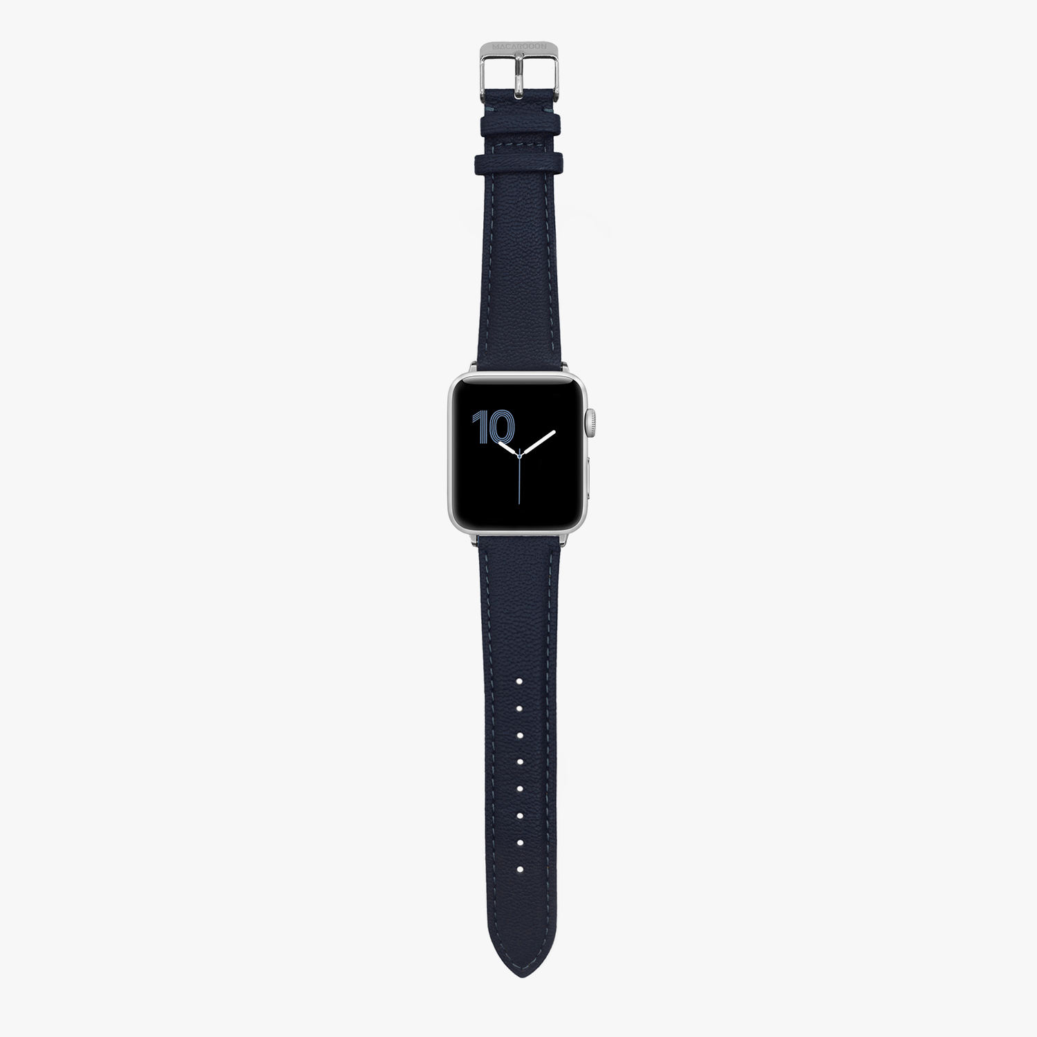Customized Gift Italian Genuine Leather Strap Apple Watch Dark Blue - Watchbands - Genuine Leather Blue