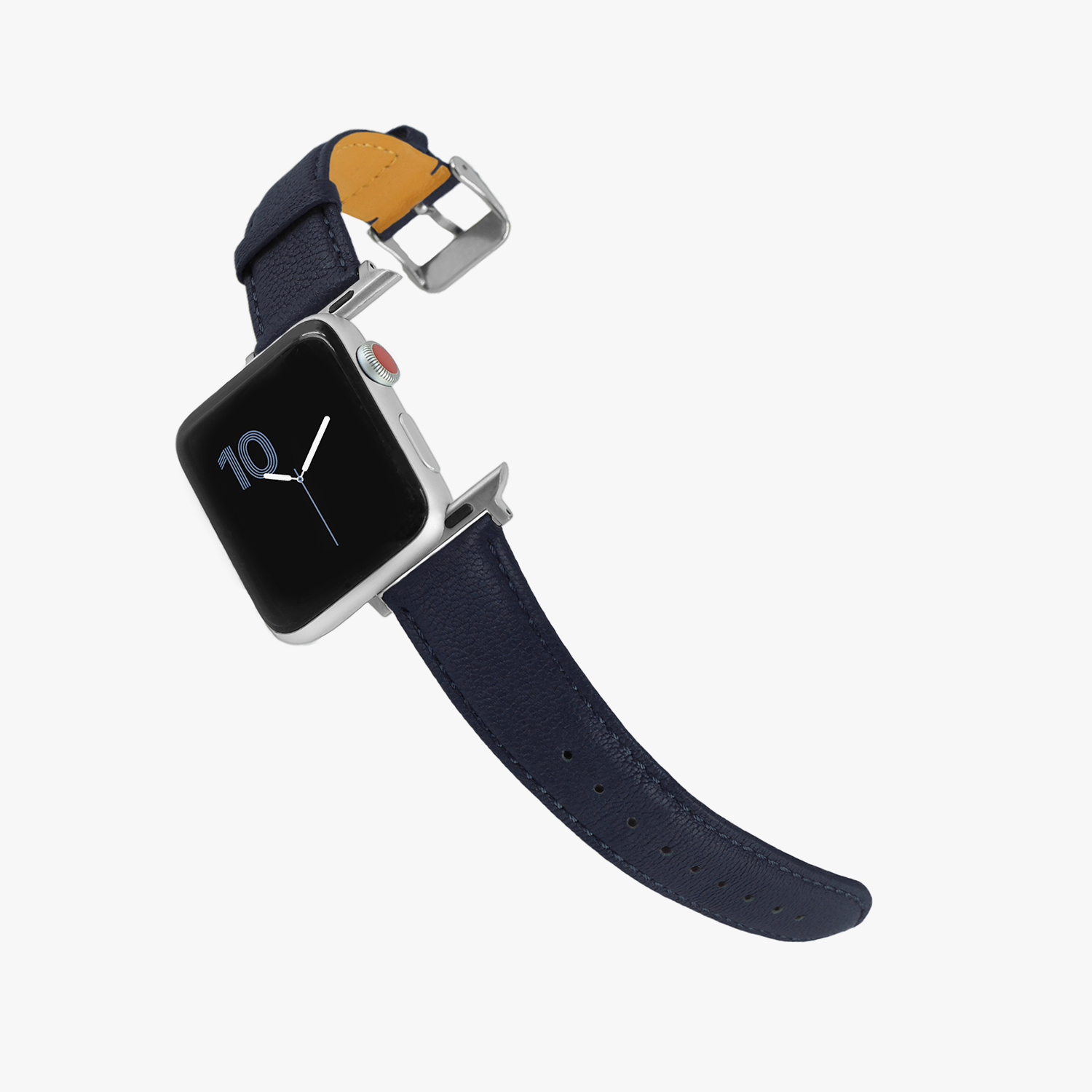 Customized Gift Italian Genuine Leather Strap Apple Watch Dark Blue - Watchbands - Genuine Leather Blue