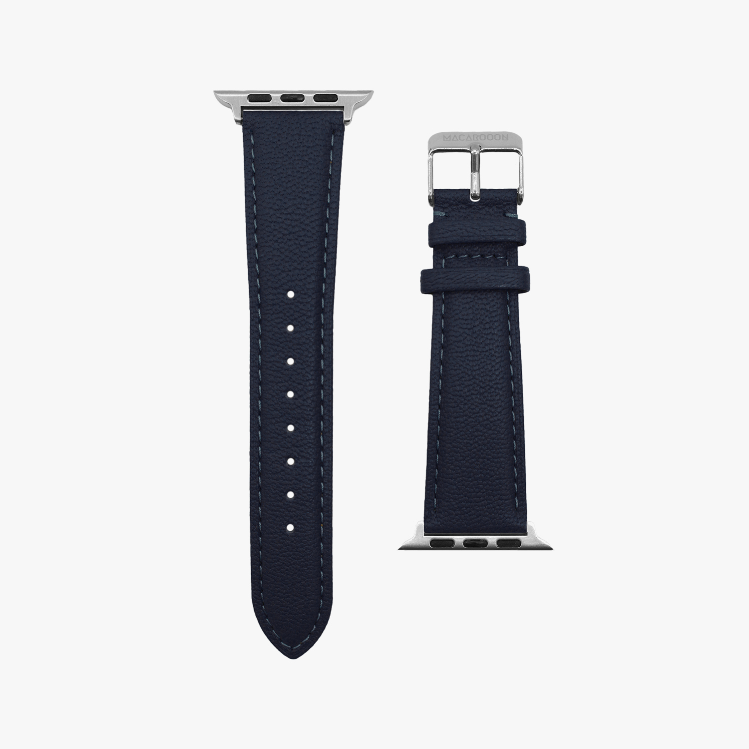 Customized Gift Italian Genuine Leather Strap Apple Watch Dark Blue - Watchbands - Genuine Leather Blue