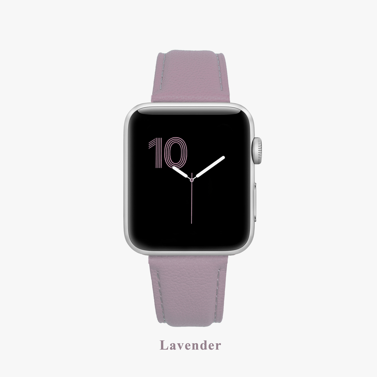 客製化禮物意大利真皮革錶帶Apple Watch 薰衣草紫色 - 錶帶 - 真皮 紫色