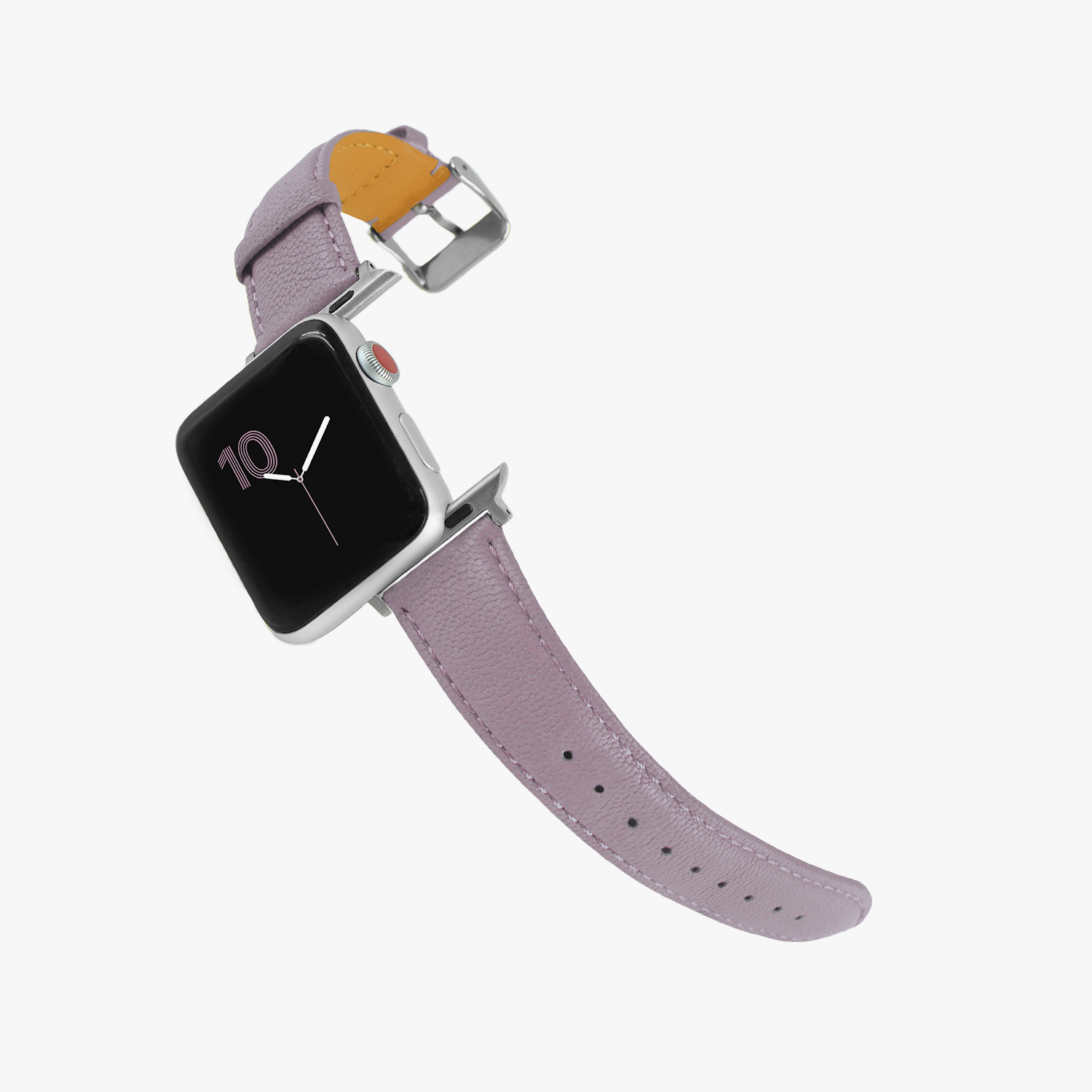 客製化禮物意大利真皮革錶帶Apple Watch 薰衣草紫色 - 錶帶 - 真皮 紫色