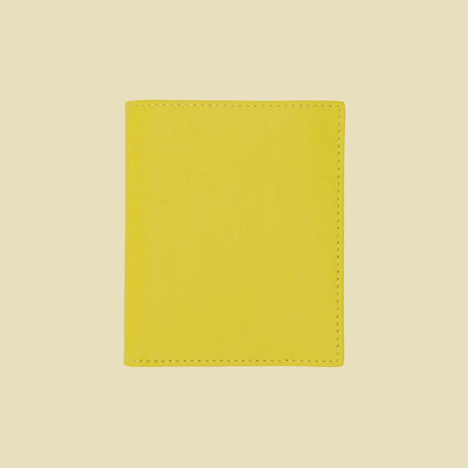 Customized genuine leather macaron lemon yellow short wallet wallet card holder Silver card holder - Wallets - Genuine Leather Yellow