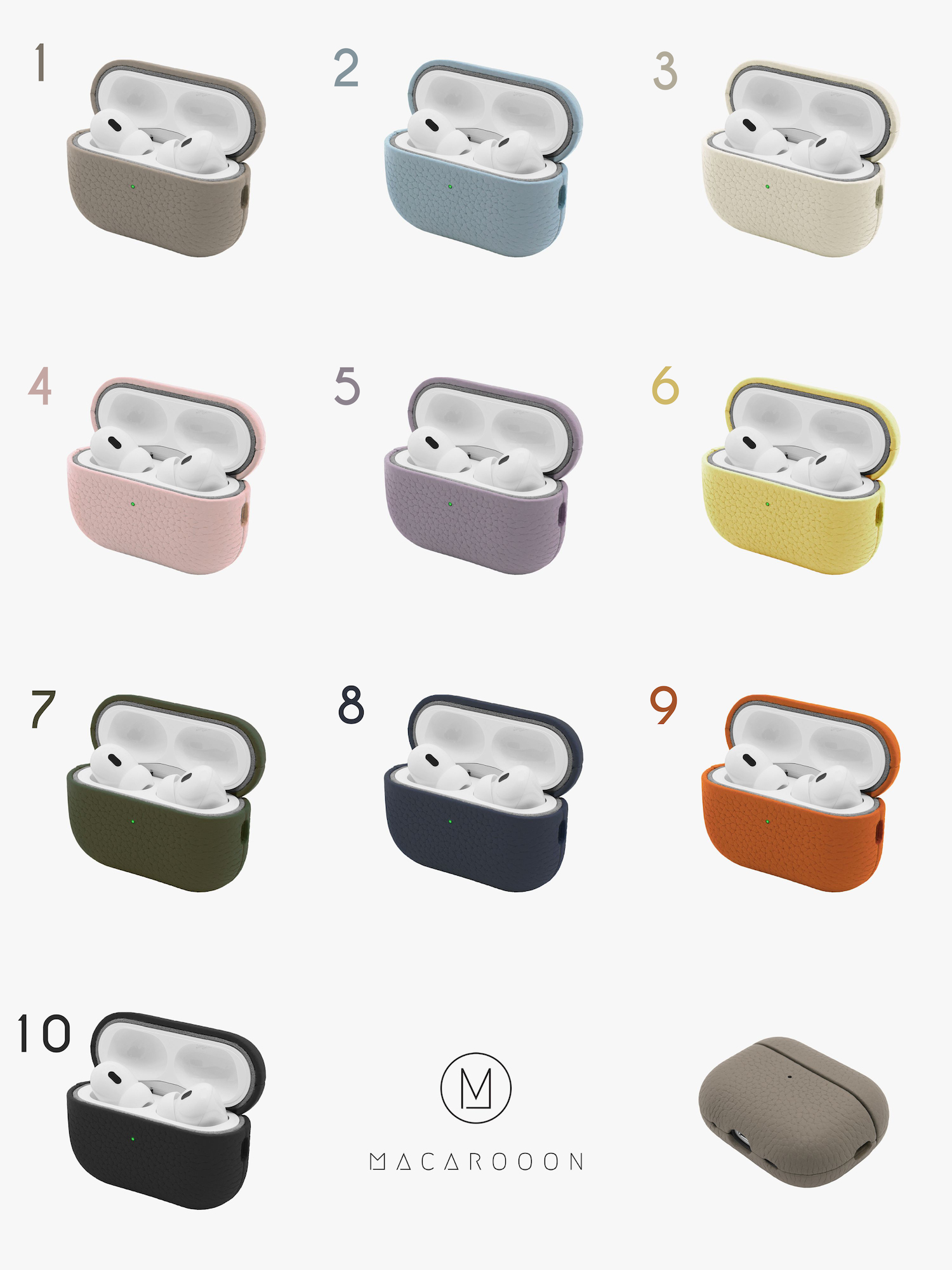 真皮革客製化禮物AirPods 4 收納皮套 AirPods Pro 2代 保護套 - AirPods/耳機保護套 - 真皮 藍色