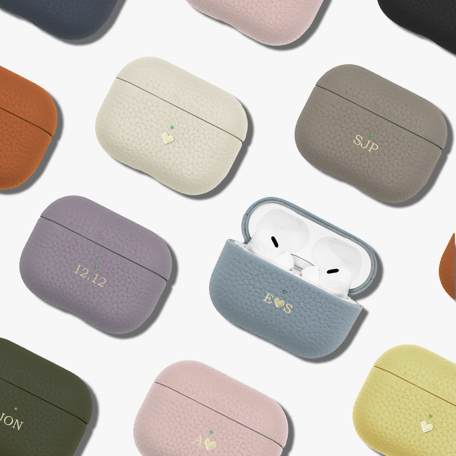 本革カスタマイズギフトAirPods Pro第2世代収納レザーケース保護カバー